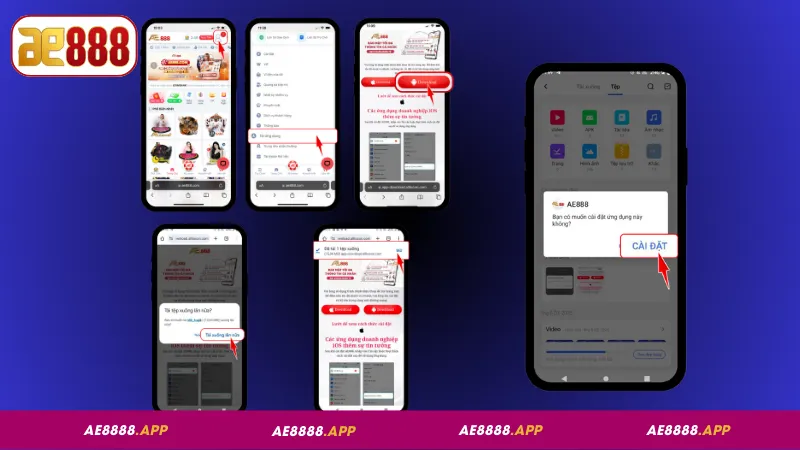 Các bước tải app AE888 và cài đặt trên Android