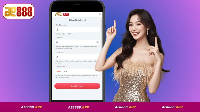 Đăng ký AE888 trên điện thoại