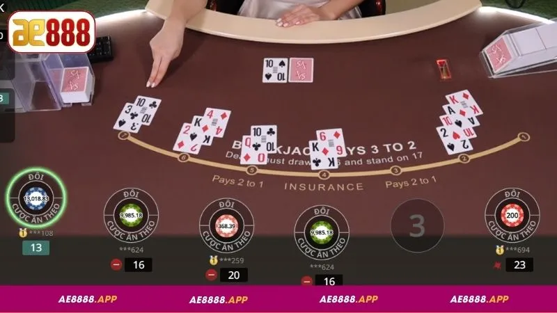 Luật chơi Live Blackjack AE888 chi tiết